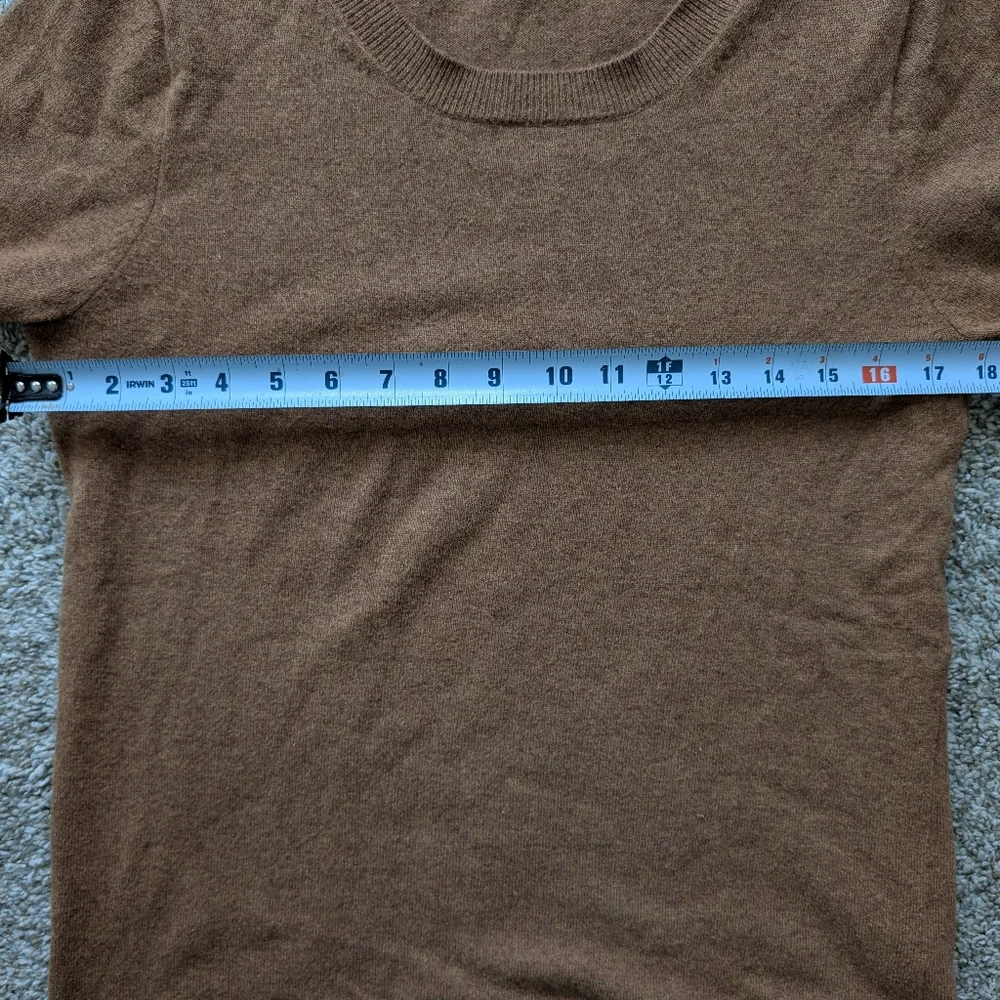 J Crew Women's Teddie Carmel Tan Pullover Sweater Size S Wool Cotton Blend Basic